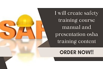 create safety training course manual and presentation osha training content