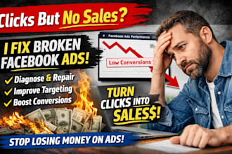 diagnose and fix facebook ads that get clicks but fail to convert