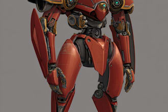 do anime style mecha robot illustrations