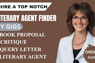 write a book proposal and submit your book to top literary agents and publishers