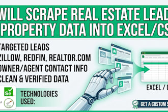 scrape real estate leads and property data into excel or csv