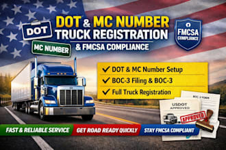 do dot mc number, truck registration and fmcsa compliance for trucking company