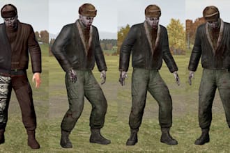 port 3d model assets to dayz, weapons, clothes, cars, zombies gears and skins