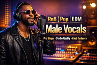 male singer, rnb vocals, pop vocalist, edm vocals, music promotion