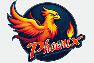 do unique phoenix bird logo design 1 day