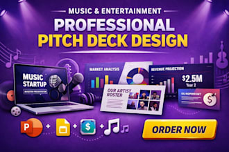 design music startup pitch deck entertainment pitch deck music label deck powerp