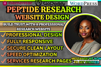 design a professional peptide research website for labs and biotech businesses