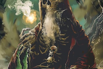 draw dark art, doom, stoner artwork for your band