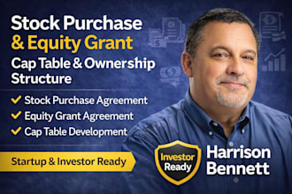 draft stock purchase, equity grant and cap table legal documents for startups
