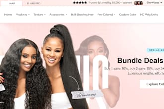 design hair extension shopify store hair wig website hair extension website