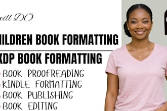 do children book formatting, children book editing, and book publishing