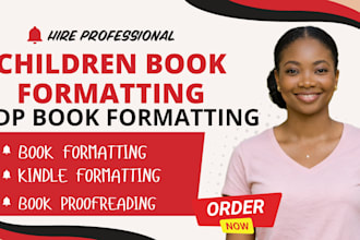 do children book formatting, children book editing, and book publishing