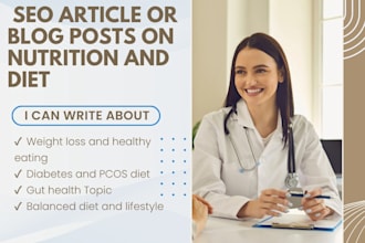 write SEO articles or blog posts on nutrition and diet