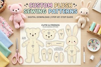create plushies custom sewing pattern for plush toys and stuffed animals