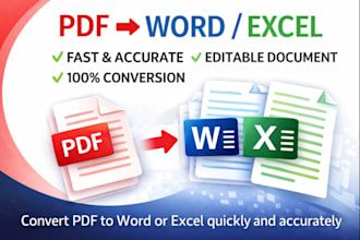 convert PDF to word or excel with  fast and accuracy