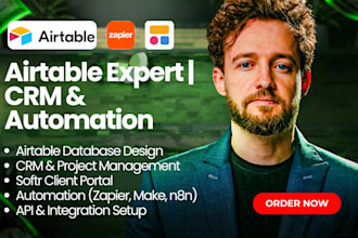 build an airtable database, crm automation, and softr webapp