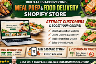 do meal prep shopify store food delivery website food ordering website