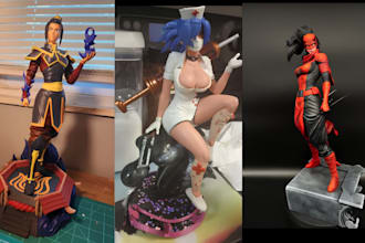 3d print and paint custom action figure anime figure miniature in resin printing