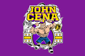 design or redesign vintage wwe sports boxing mascot logo with t shirt