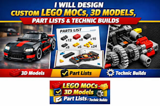 lego moc 3d model partlist technique build lego studio lego design 3d lego art