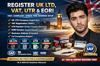 register UK ltd company, vat, utr, eori and compliance