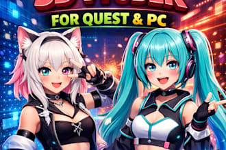create a custom vrchat avatar or 3d vtuber for quest and PC