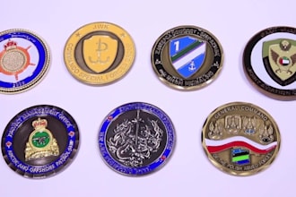 design 3d gold, silver, logo coin, command challenge coin