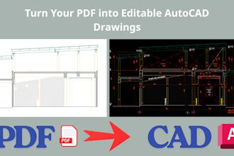 convert PDF to cad autocad dwg drawing professionally