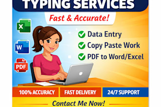 convert pdf to word or excel typing work