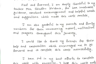 write anything with my neat and beautiful handwriting