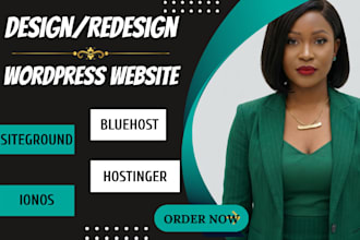 build wordpress website on bluehost, hostinger website, godaddy, namecheap,ionos