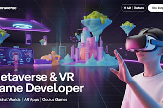 create metaverse world, vrchat world, vrc world 3d VR game, ar game, oculus game
