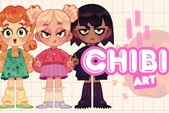 draw your chibi character, oc or avatar illustration