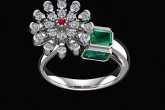 create realistic 3d diamond jewelry rendering