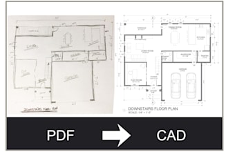 convert your PDF or sketch to autocad fast
