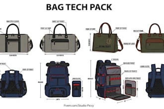 design bag tech pack tote backpack luggage  handbag for manufacturing