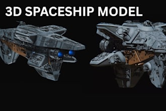 create 3d space battle ship, space craft and aircraft models for 3d printing