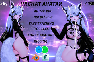create custom vrchat avatar, vr character, nsfw avatar, furry anime, vrc avatar