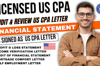 provide US CPA letter for attestation, cpa comfort letter, income letter as cpa