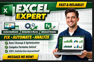 be your excel expert for dashboards, automation, and data analysis