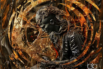 create profesional metal artwork illustration