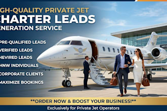 private jet booking leads jet charter leads yacht video ads facebook google ads