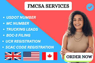 get your fmcsa mc number, dot number, boc3 ucr and truck authority approved fast