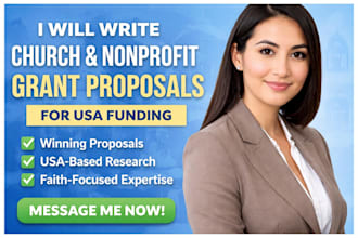 write winning nonprofit and faith based church grant proposals for USA funding