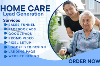 home care lead generation website elderly care healthcare senior care logo