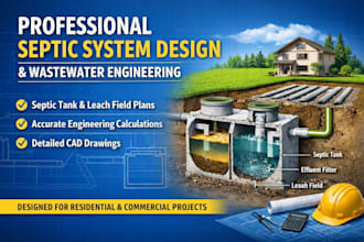 design a professional septic system with complete engineering calculations