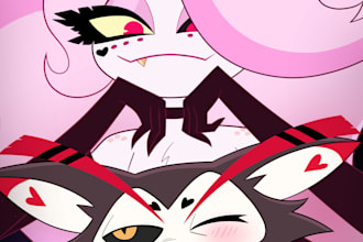 hazbin hotel style character designs