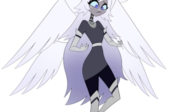 fullbody illustrations in the style of hazbin hotel