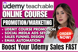 udemy course promotion teachable thinkific marketing course sales funnel SEO
