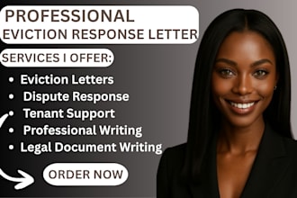draft eviction notice response or landlord tenant legal letter